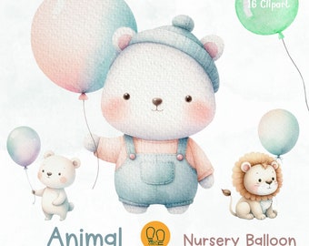 Luftballon Clipart Set, 3D Ballon PNG (digitaler Download)