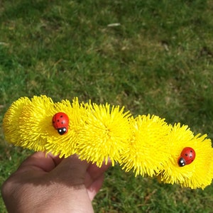Handmade Dandelion Headband: Summer Yellow Flower Crown