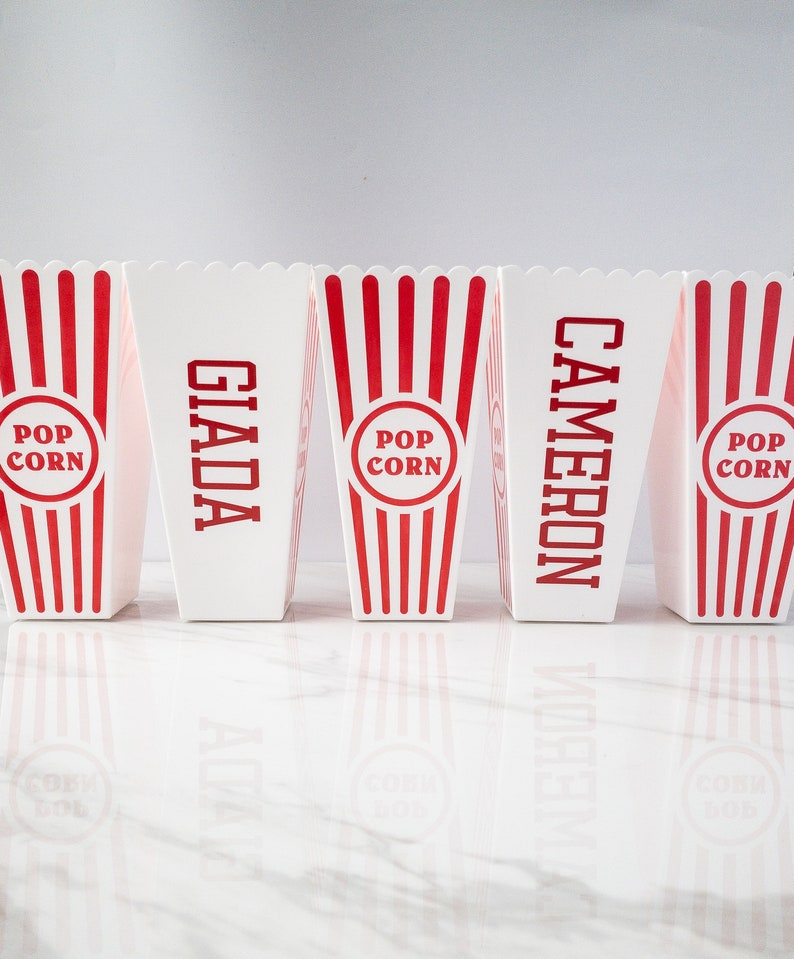 Personalized Popcorn Containers Movie Theme Party Favor Etsy