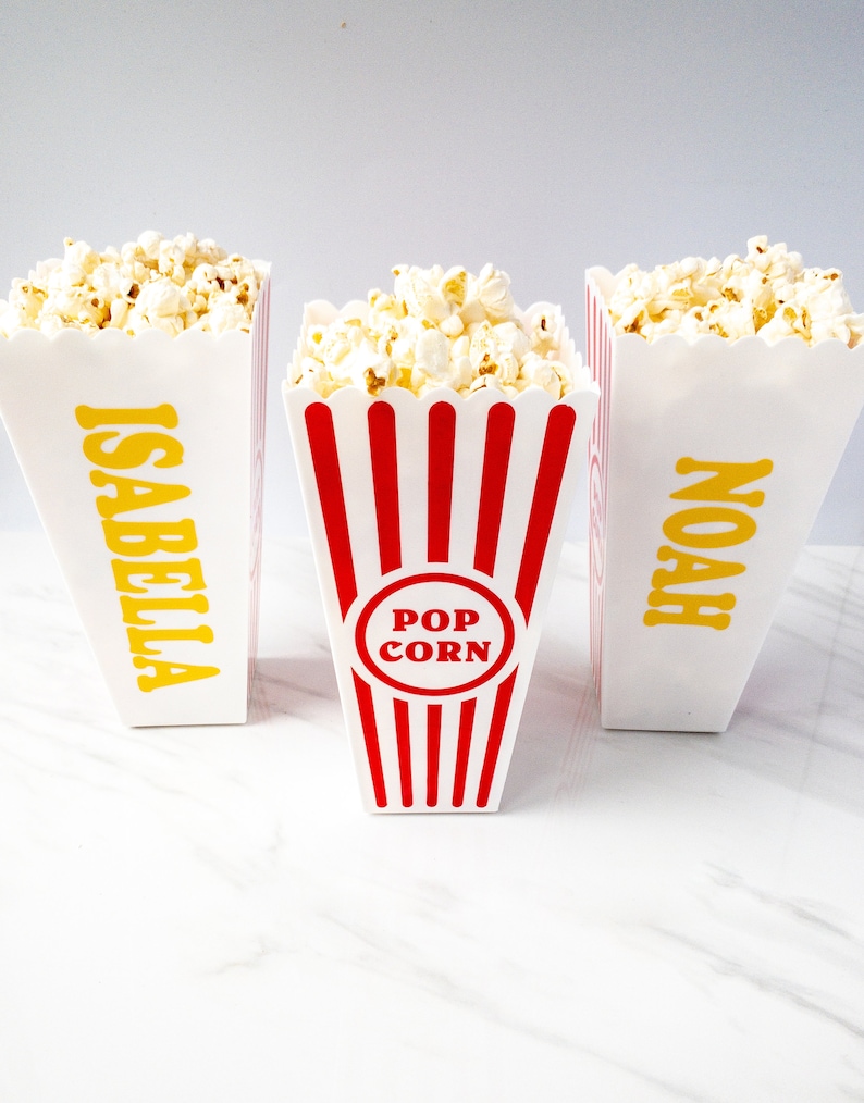 Personalized Popcorn Containers Movie Theme Party Favor Etsy