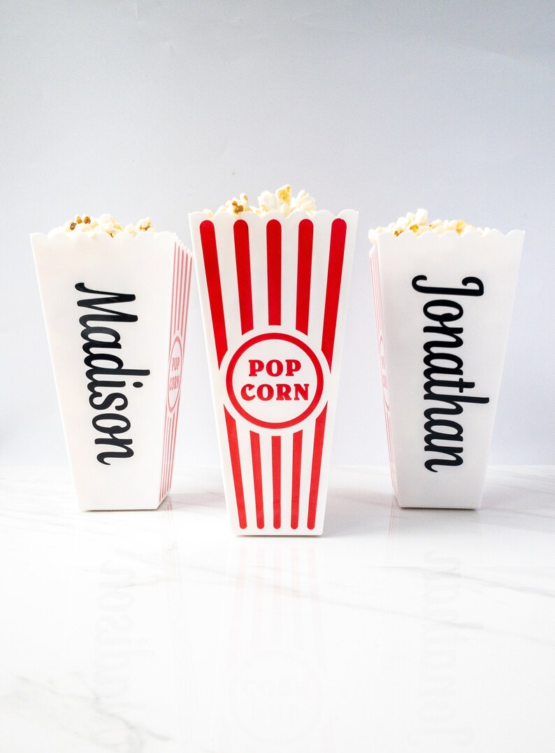 Personalized Popcorn Containers Movie Theme Party Favor Etsy