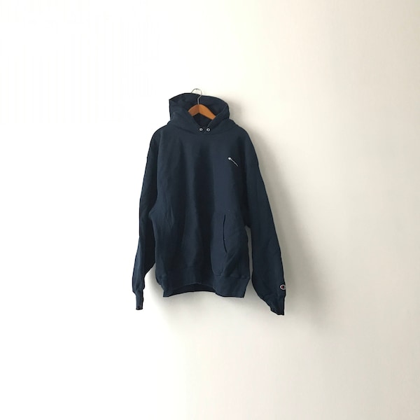 Navy Champion Reverse Weave Hoodie - XL