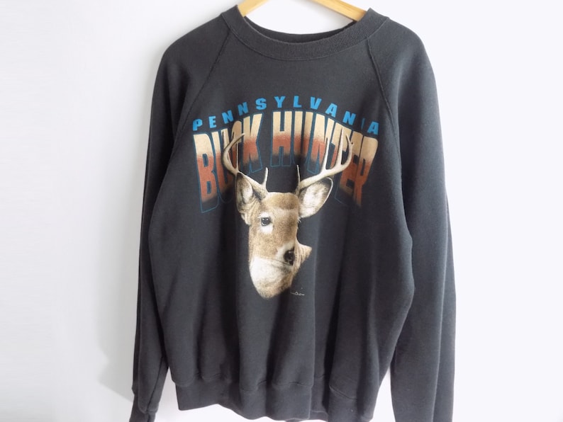 BUCK HUNTER SWEATSHIRT 90s X-Large Hunter Sweatshirt Hunting Sweatshirt Buck Hunter Pennsylvania Sweatshirt Hunter