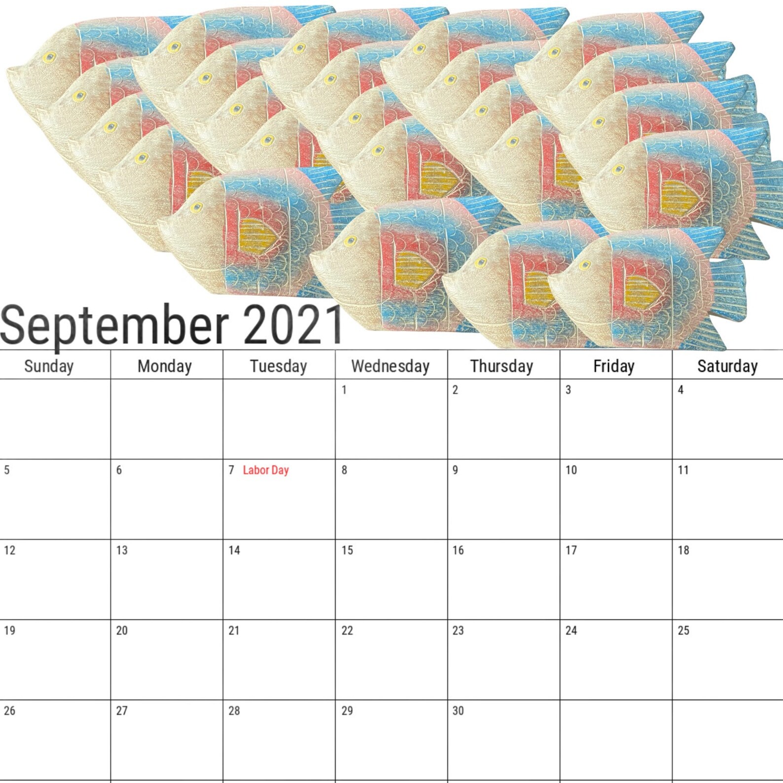Instant Digital Download Beach Theme Calendar Etsy