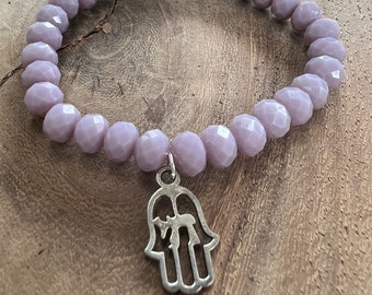 Chai Hamsa Bracelet, Bat Mizvah Gift, Jewish Jewelry, Protection Bracelet, Spiritual Gift, Hamsa Hand, Custom Bracelet, Chai Jewelry