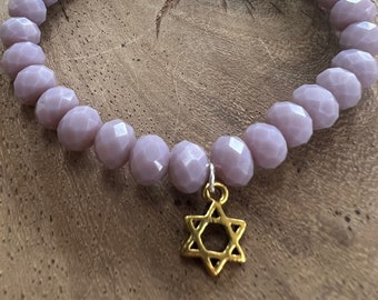 Gold Star of David Bracelet-Jewish Star Bracelet- Custom Jewish Bracelet-Custom Charm Bracelet- Bat Mitzvah - Jewish Jewerly- Magen David