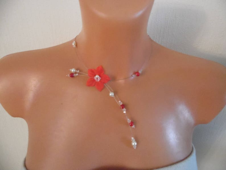 or white bracelet back down back silk flower earrings and jewel flower Redivory bridal set wedding necklace