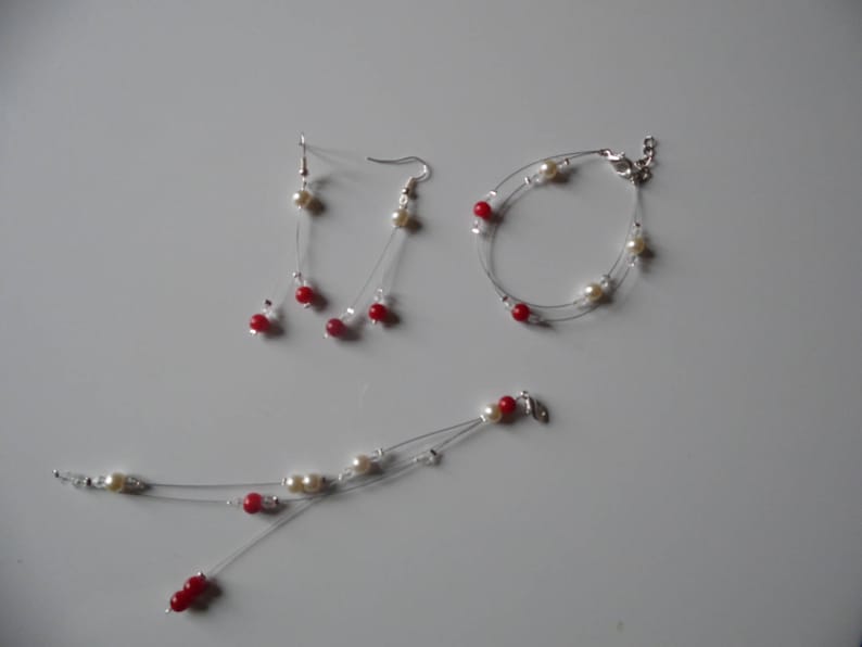 or white bracelet back down back silk flower earrings and jewel flower Redivory bridal set wedding necklace