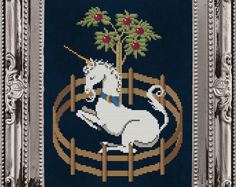 Unicorn in Captivity Cross Stitch Pattern