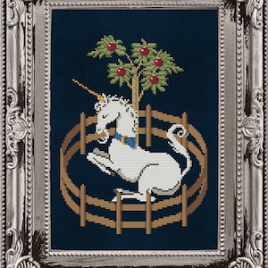 Unicorn in Captivity Cross Stitch Pattern