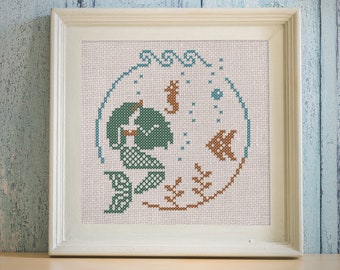 Mermaid and Ocean Friends Cross Stitch Pattern