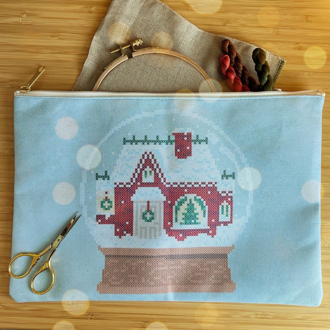 Christmas House Snow Globe Project Bag Etsy