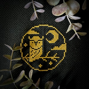 Moonlit Owl Cross Stitch Pattern