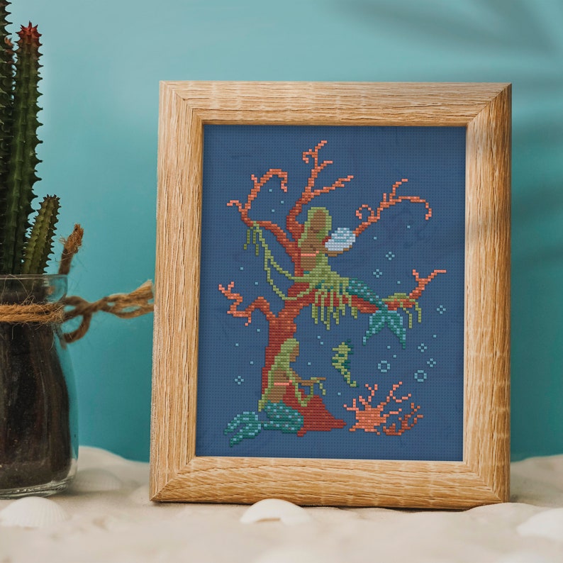 Mermaids Under the Sea Cross Stitch Pattern | Etsy