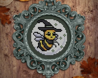 Bee-Witched Moonlight Flight Cross Stitch Pattern