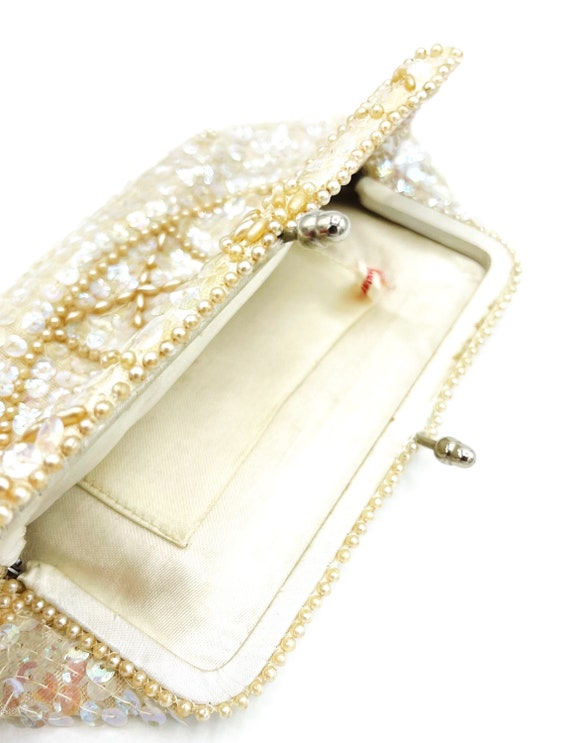 1950’s Vintage Sequined Evening Clutch with Delic… - image 4