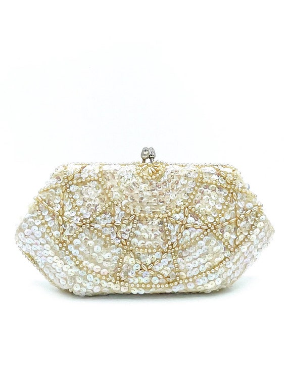 1950’s Vintage Sequined Evening Clutch with Delic… - image 8