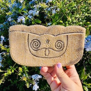 Vintage 1950s Beaded Pearl Clutch –  Made in Japan
