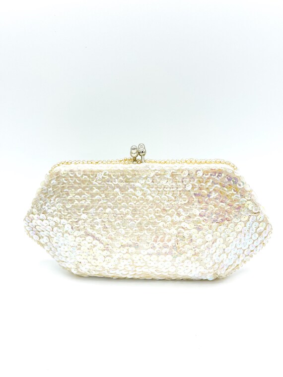 1950’s Vintage Sequined Evening Clutch with Delic… - image 2