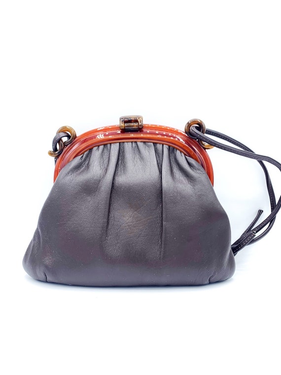 1970’s Ande Brown Leather Shoulder Bag with Torto… - image 4