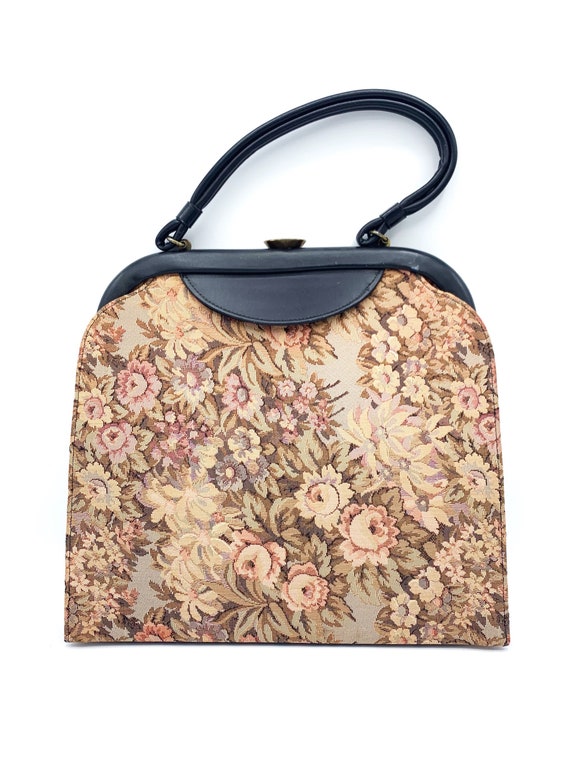1950’s Floral Tapestry Top Handle Handbag
