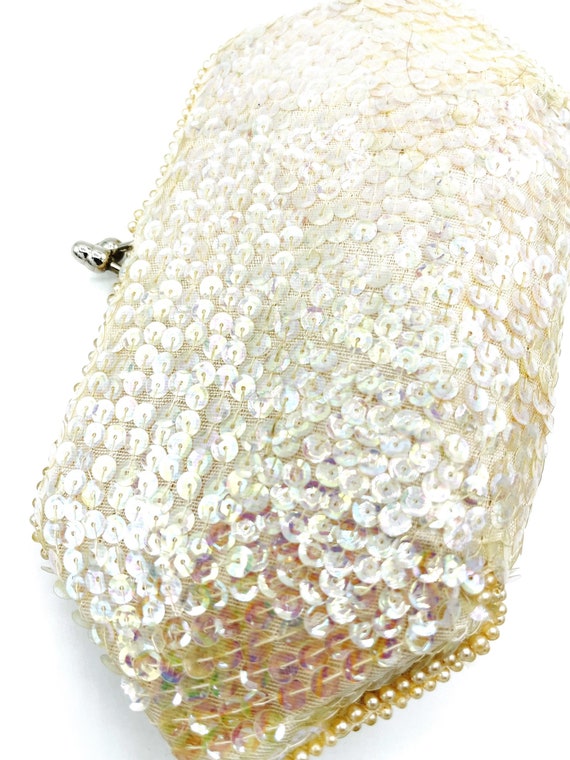 1950’s Vintage Sequined Evening Clutch with Delic… - image 9