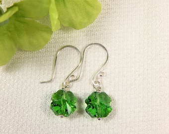 Shamrock Austrian Crystal St. Patrick's Day Earrings (E63)