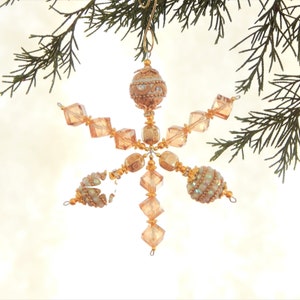 Gold and Crystal Ornate Snowflake Christmas Ornament (S25)