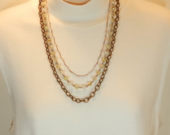 Copper Three Chain Necklace Set (N249)