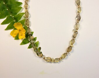 Lemon Quartz Nugget Necklace (N132)
