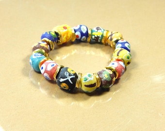 Multi Color African Beaded Bracelet (B204)