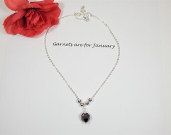 Garnet Nugget Necklace (N111)