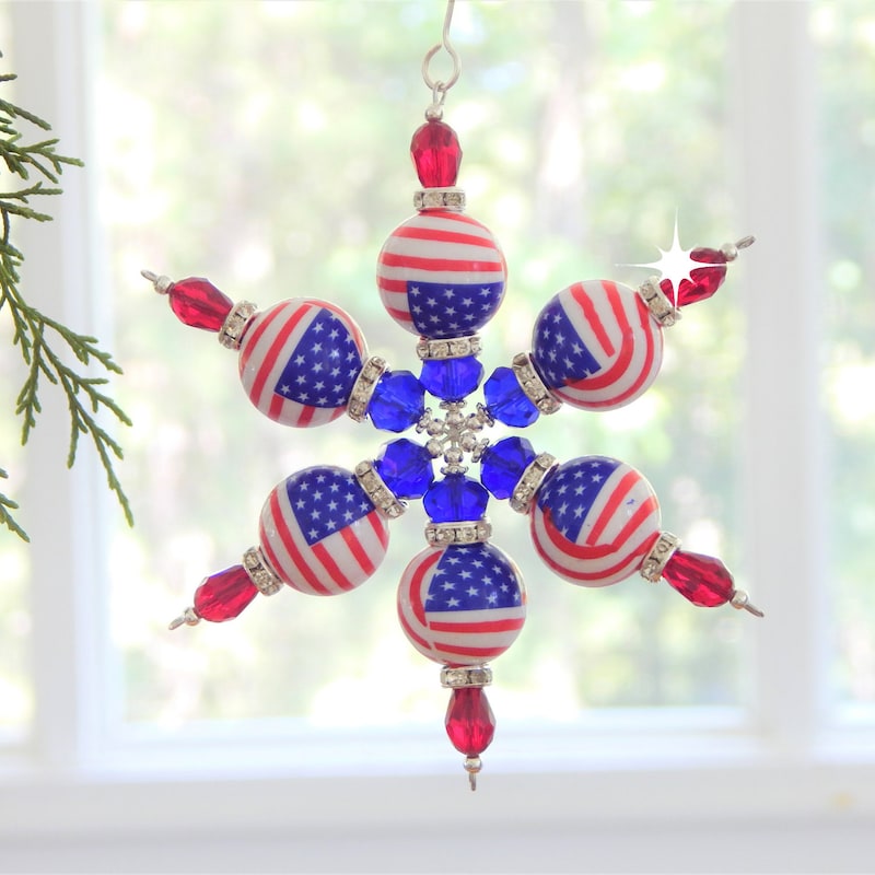 Red White and Blue Christmas Tree Ornaments - Etsy