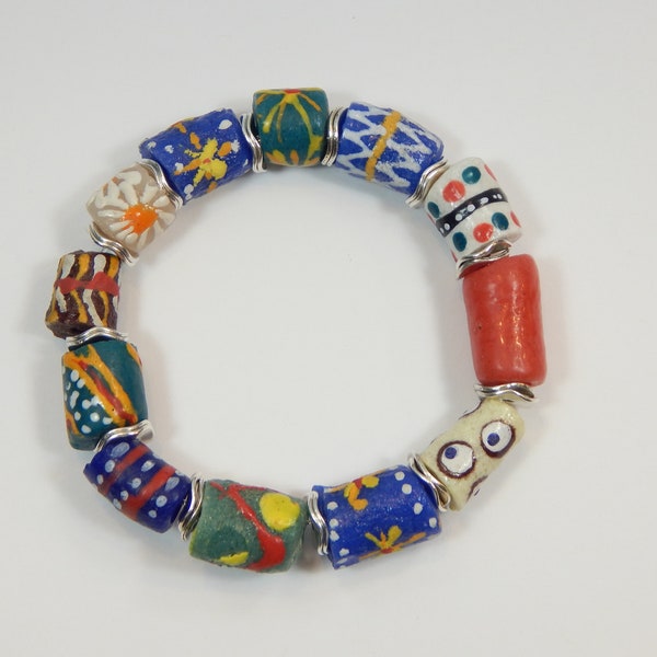 Multi Color African Beaded Bracelet (B204)