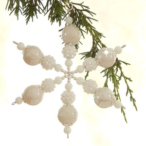 White and Silver Snowflake Christmas Ornament (S22)