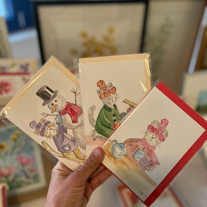 Weihnachtskarten für Katzenliebhaber,Katzen mit Hüten,Karten mit Katzen für Weihnachten i love cats gatos para navidad. Ziele de gatos para navidad