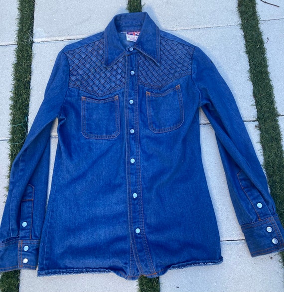 Brittania Sportswear Vintage 1970s Denim Shirt Siz