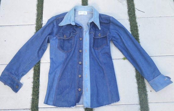 60s Landlubber Denim Shirt Jacket ML 