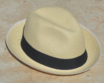 Straw Fedora Hat Handmade In Colombia - Original - All Sizes - New- Unisex-Vegan