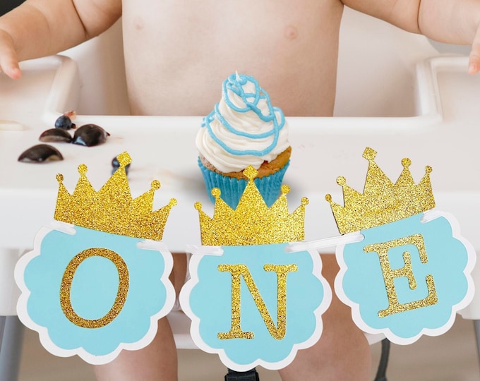 I am ONE, Mint and Gold Birthday Party Decorations, ONE High Chair Banner, 1st birthday for boys or girls
