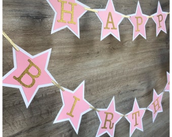Twinkle twinkle little star, happy birthday banner, star birthday banner