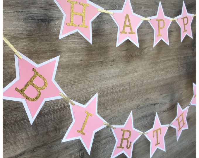 Twinkle twinkle little star, happy birthday banner, star birthday banner