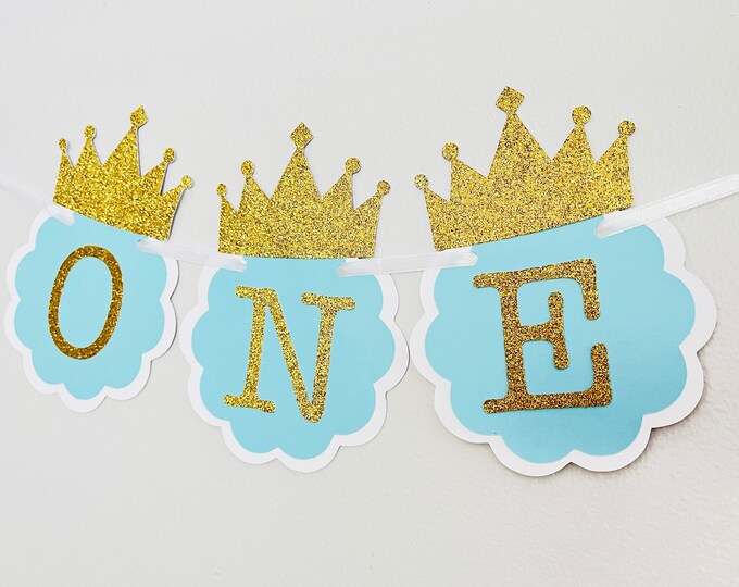 I am ONE, Mint and Gold Birthday Party Decorations, ONE High Chair Banner, 1st birthday for boys or girls