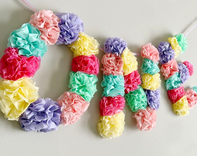 Colorful birthday backdrop, Rainbow birthday decor, Easter Birthday, custom name backdrop
