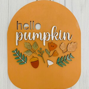 Hello pumpkin, fall decor, pumpkin sign, autumn decor, boho decor
