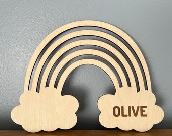 9" Rainbow Wood Cutout, Laser Cut Wooden Boho Rainbow Shape, Unfinished Wood Blanks, DIY Craft Embellishment