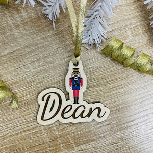 Ornamento personalizado, enfeite de nome, enfeite de Natal quebra-nozes, enfeite de família personalizado, cartões de lugar de Natal