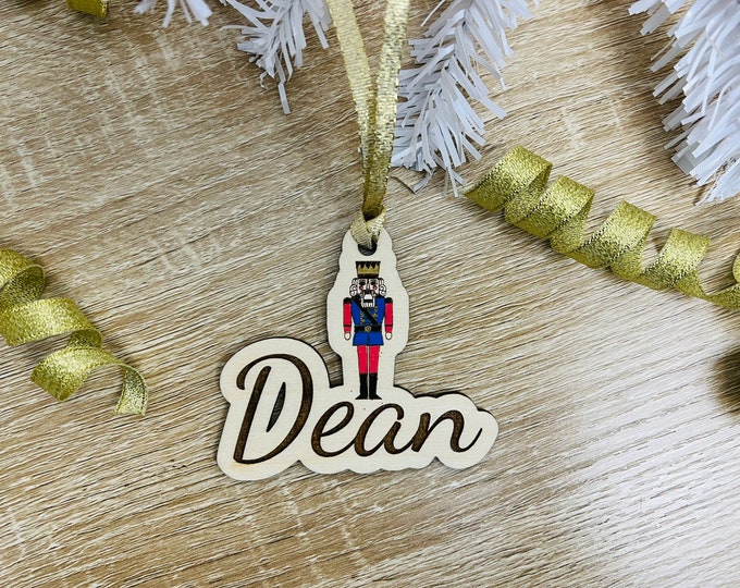Personalized ornament, name ornament, Nutcracker Christmas ornament, custom family ornament, Christmas place cards