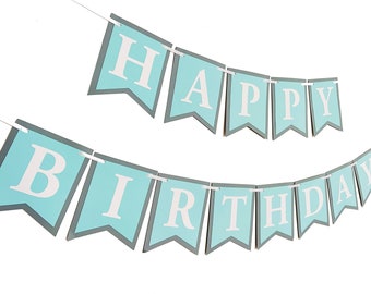 mint and gray birthday banner, custom birthday banner, personalized birthday banner, birthday for adults, dad birthday banner