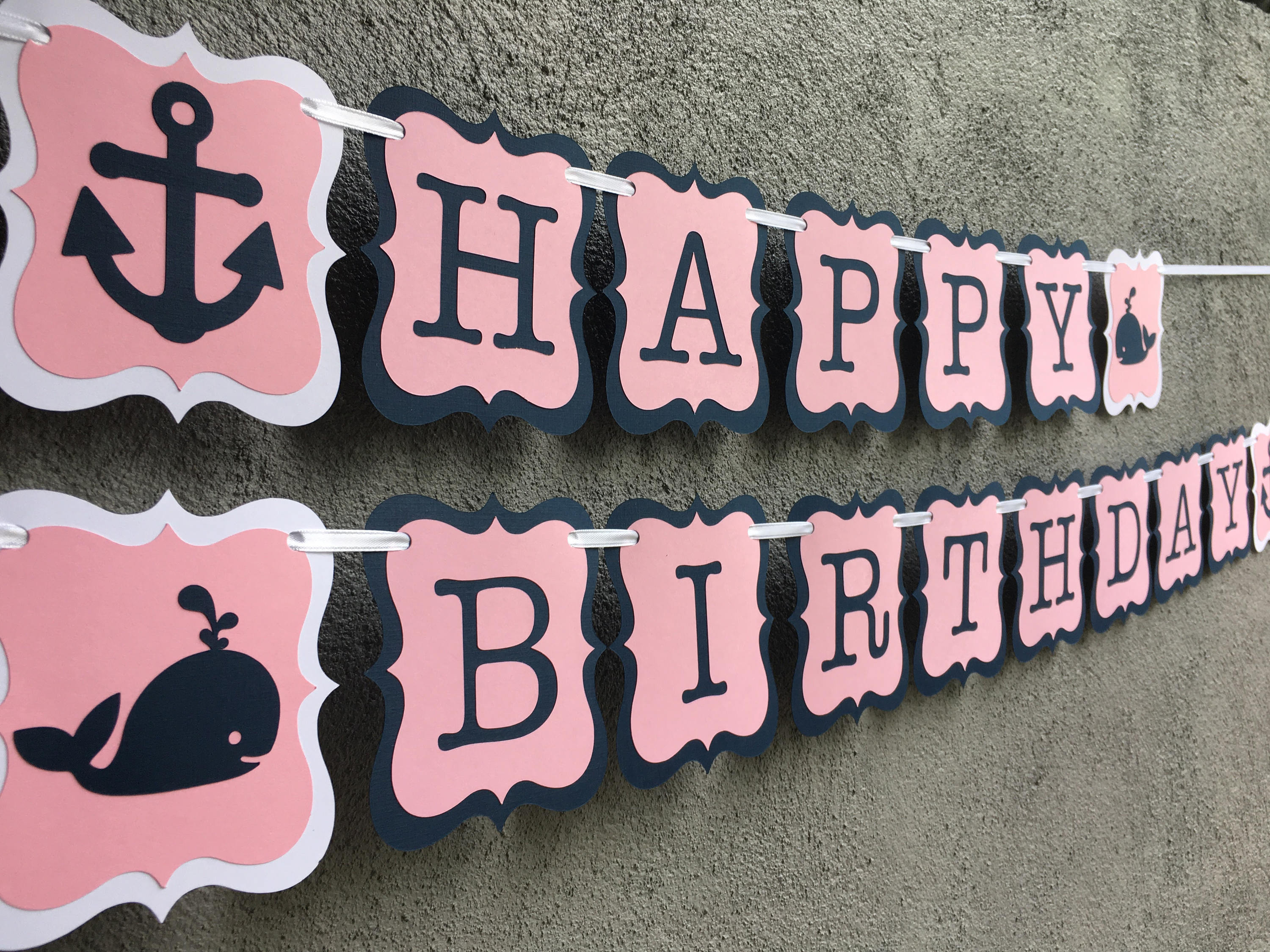 Nautical Birthday Banner Happy Birthday Banner Nautical 